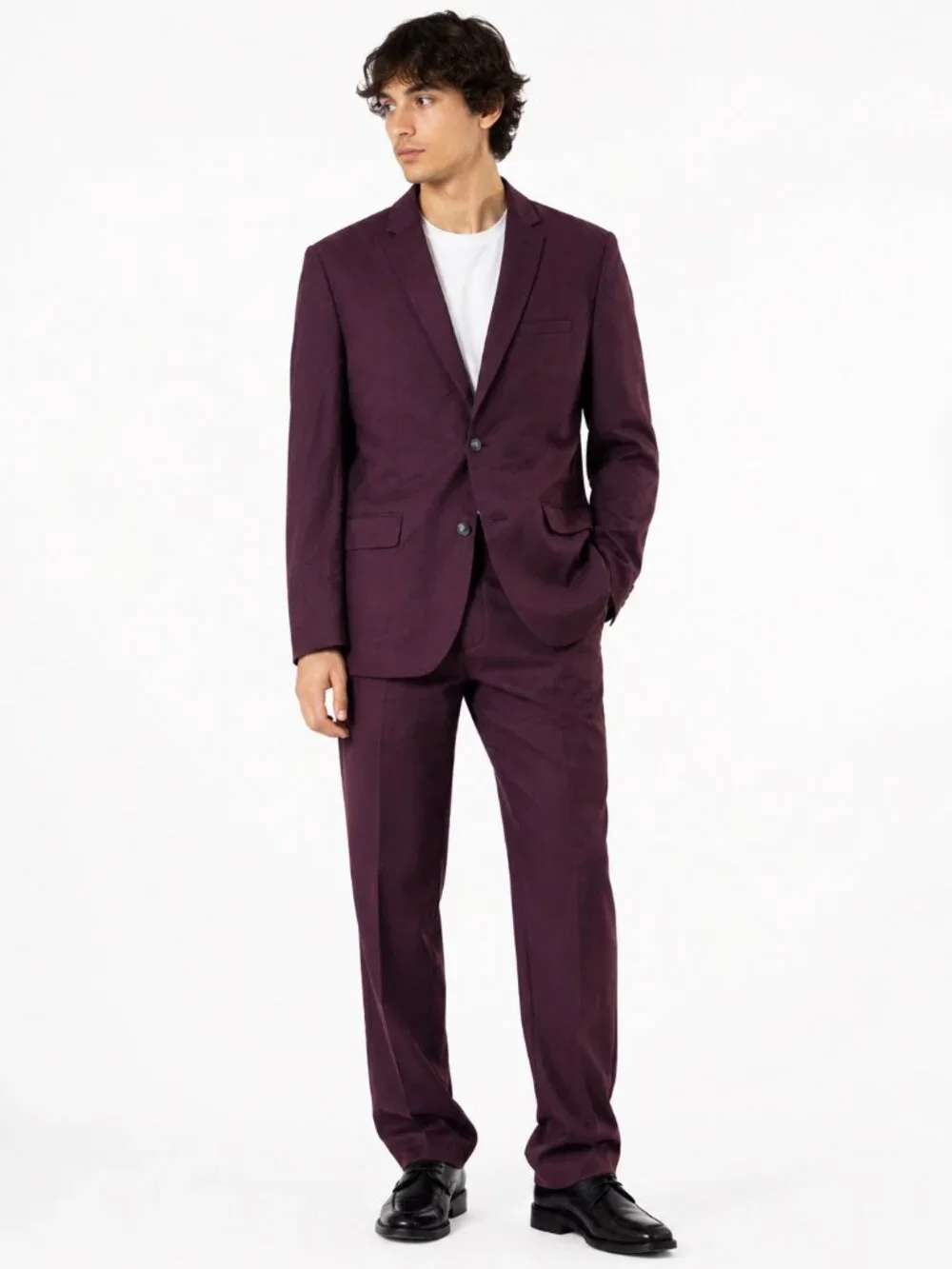 Vtg USA Made XL Pants 38 Burgundy Brown Wool Mens Jacket Pants Suit